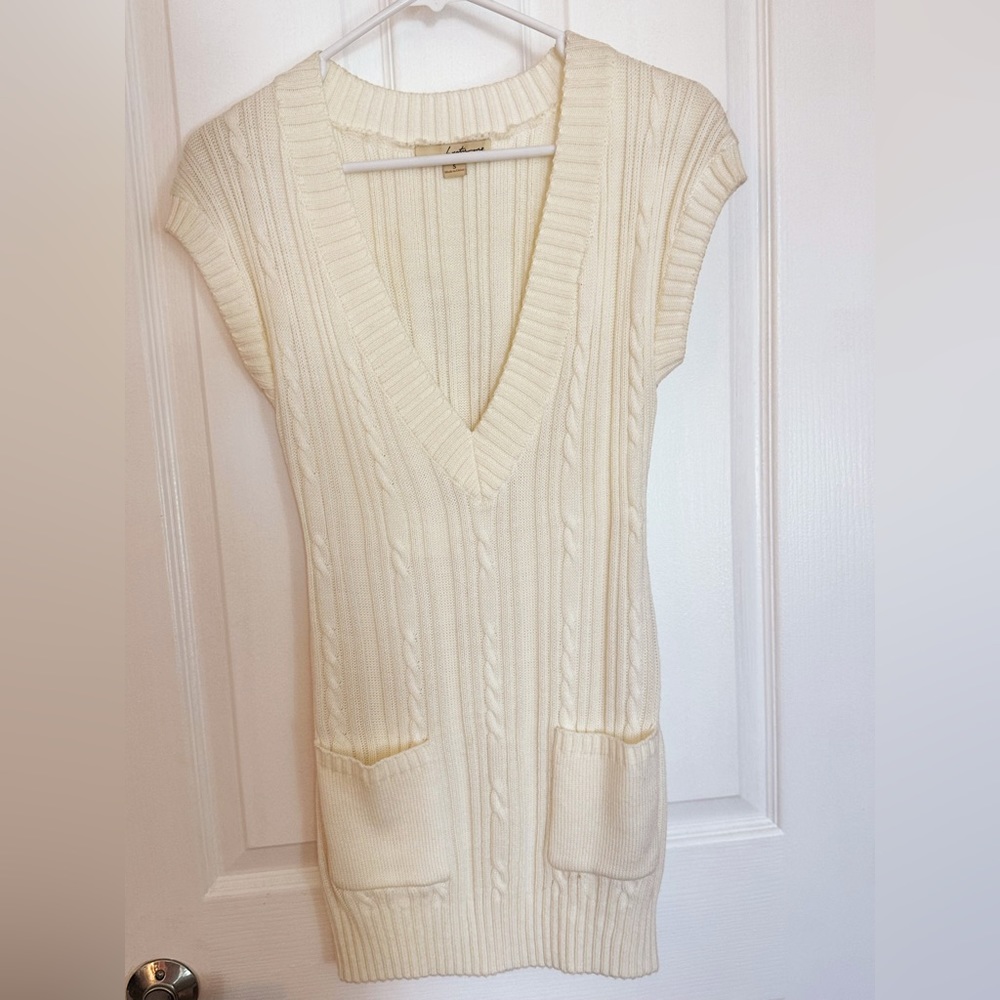 Cream sweater and/or sweater dress with braided detail